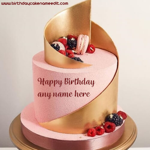 Happy Birthday Biscuit Strawberry Cake With Name Edit
