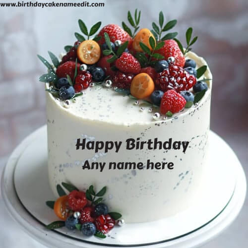 Fruit Topping Birthday Cake