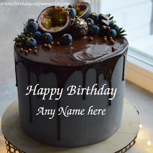 Happy Birthday Lava Chocolate Cake With Name Edit