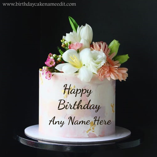 Happy Birthday Rose Cake Images with Name - Best Wishes Birthday Wishes  With Name