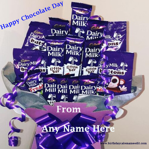 Happy Chocolate Day with Name Edit on Valentines Week 2021