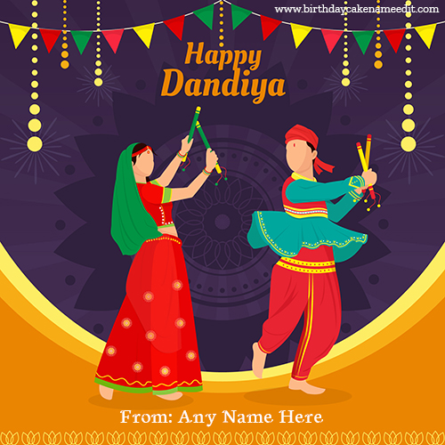 Happy Dandiya celebration with Name editor