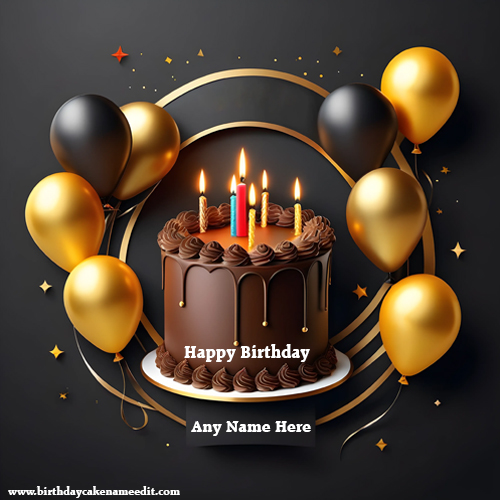 Make Online Happy birthday cake with name edit